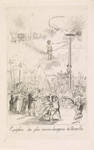 Cartoon on the failure of the feasts at the celebration of the 450th anniversary of the Sacrament of Miracle, 1820, anonymous, 1820 Canvas Print