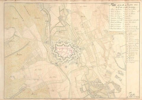 Map of Geldern, c. 1701-1715, Samuel Du Ry de Champdoré, 1701 - 1715 Canvas Print