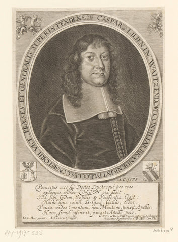 Portret van Caspar Lilien, Jakob von Sandrart, 1671 Canvas Print