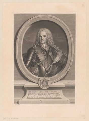 Portrait of Louis François Anne de Neufville, duc de Villeroy, Johann Georg Wille, 1744 Canvas Print