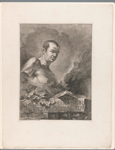 Portrait of artist Giovanni Battista Piranesi, Francesco Polanzani, 1750 Canvas Print