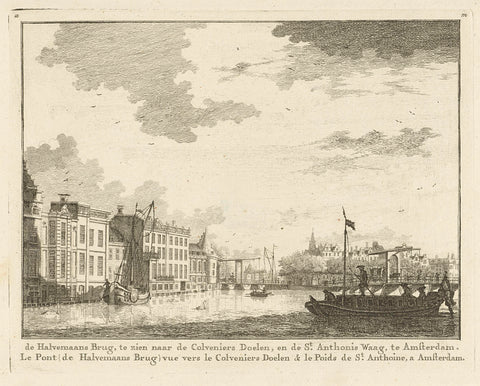 Gezicht op de Binnenamstel en de Kloveniersdoelen, Jacob Cats (1741-1799), 1770 Canvas Print