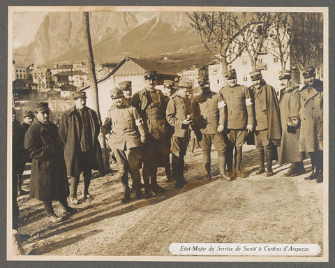 Italian military staff of the Medical Service in Cortina d'Ampezzo, Henri de Rothschild (attributed to), 1916 Canvas Print