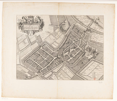 Map of Culemborg, anonymous, 1652 Canvas Print