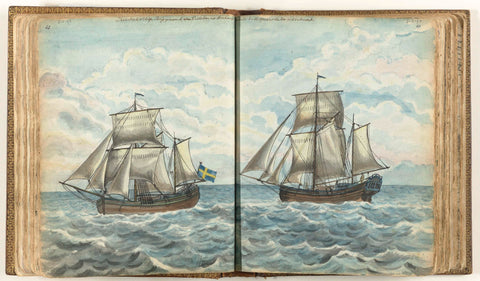 Swedish brig at sea, Jan Brandes, 1787 Canvas Print