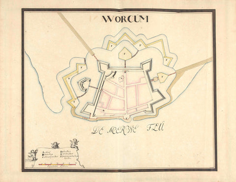 Map of Workum, ca. 1701-1715, Samuel Du Ry de Champdoré, 1701 - 1715 Canvas Print