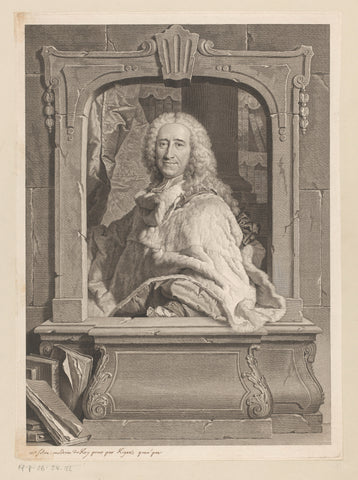 Portrait of Jean-Baptiste Silva, Georg Friedrich Schmidt, 1742 Canvas Print