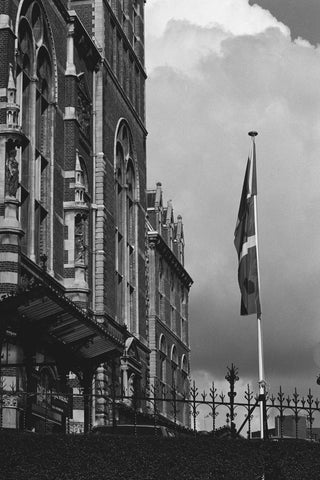 Flag at the entrance of the Rijksmuseum, 1985 Canvas Print