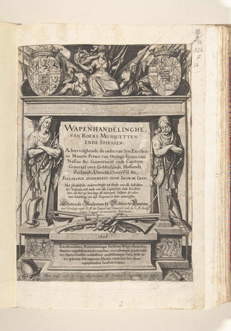 Title page for Jacob de Gheyns Wapenhandelinghe van Roers Musquetten ende spiessen, 1608, Jacob de Gheyn (II) (workshop of), 1608 Canvas Print