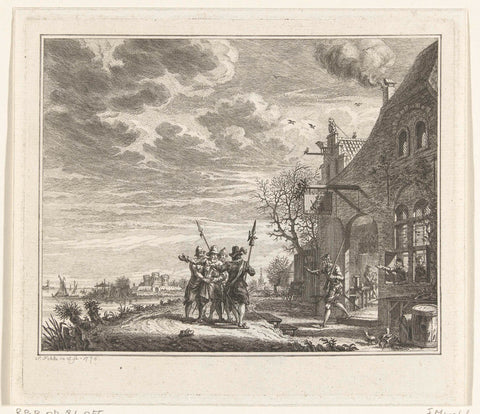 The capture of Henricus Slatius, 1623, Simon Fokke, 1776 Canvas Print