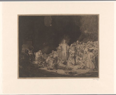 Christ preaching (The hundred guilder print), Jacques-Philippe Le Bas, 1776 Canvas Print