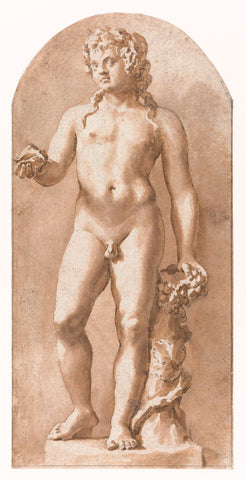 Young Bacchus standing, Jan de Bisschop, 1648 - 1671 Canvas Print