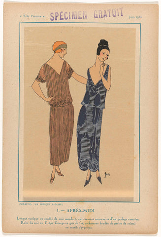 Très Parisien, June 1922: 1 (Free specimen) - AFTERNOON, J. Dory, 1922 Canvas Print