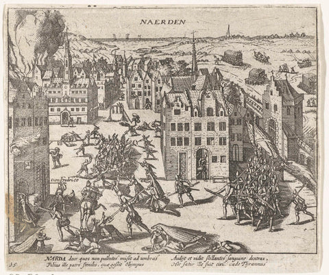 Murder by the Spaniards at Naarden, 1572, anonymous, 1613 - 1615 Canvas Print