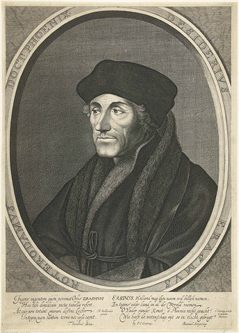 Portrait of Desiderius Erasmus, Cornelis Koning (?-1671), c. 1762 - c. 1773 Canvas Print