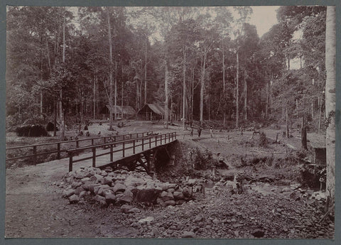 Bridge over a river, anonymous, 1903 - 1913 Canvas Print