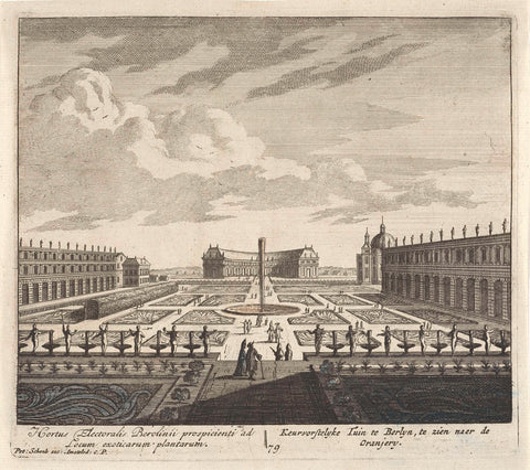 Elector gardens and orangery in Berlin, anonymous, 1675 - 1711 Canvas Print