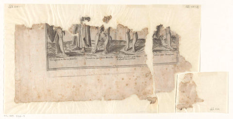 Fragment of print of five oriental men, Abraham de Bruyn, 1581 - 1596 Canvas Print