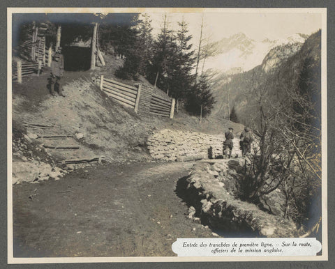 Entrance of trenches at a road in the Dolomites, Henri de Rothschild (attributed to), 1916 Canvas Print