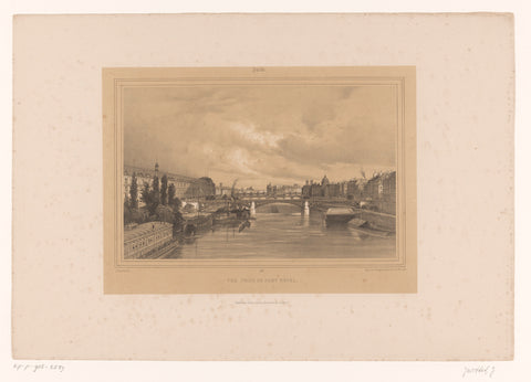 View of the Seine from the Pont Royal in Paris, Louis-Julien Jacottet, 1838 Canvas Print