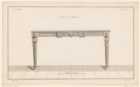 Bureau met leeuwenkop, Nicolas Dupin, 1772 - 1779 Canvas Print