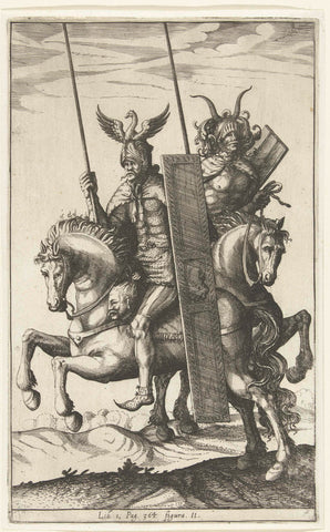 Two Germanic warriors, figura II, Nicolaes van Geelkercken (attributed to), 1614 - 1616 Canvas Print