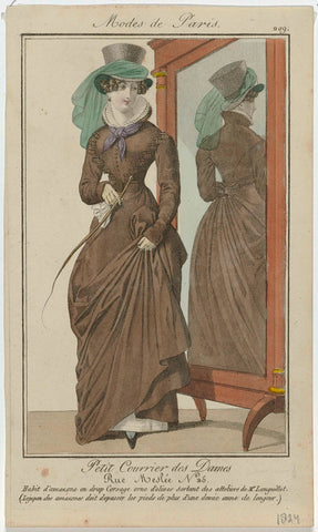 Petit Courrier des Dames, 1824, No. 209 : Habit d'amazone en drap (...), anonymous, 1824 Canvas Print