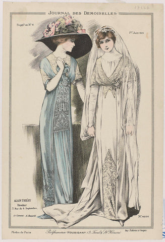 Journal des Demoiselles, Supplement au No. 11, 1 Juin 1911, No. 4996 : Toilettes de Mmes Forcillon (...), anonymous, 1911 Canvas Print