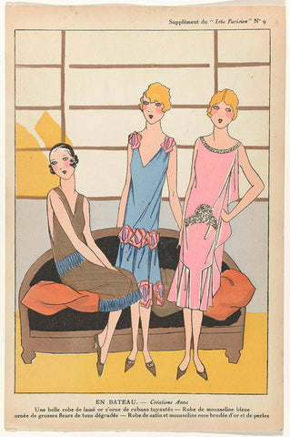 Très Parisien, 1925, No. 9: Supplement. BY BOAT. - Creations Anna, G-P. Joumard, 1925 Canvas Print