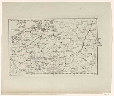 Map of the war zone in the Austrian Netherlands in 1793-1794, Schleuen, 1800 - 1804 Canvas Print