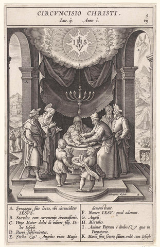 Circumcision of Christ, Hieronymus Wierix, 1593 Canvas Print