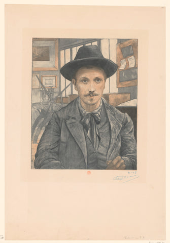 Self-portrait of Eugène Delâtre, Eugène Delâtre, c. 1894 Canvas Print