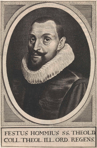 Portret van Festus Hommius, de Passe (workshop of), 1625 Canvas Print