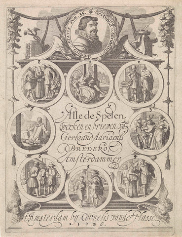 Title page for: G.A. Bredero, Alle de Spelen, 1622, Jan van de Velde (II), 1638 Canvas Print