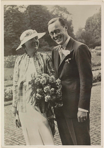 Portrait of Juliana, Queen of the Netherlands, and Bernhard van Lippe-Biesterfeld, Joseph Sleding, 1936 Canvas Print