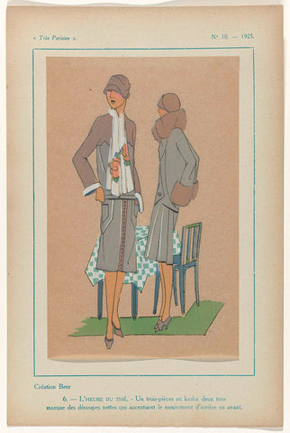 Très Parisien, 1925, No. 10, Pl. 6: Création Beer - L'HEURE DU THÉ, G-P. Joumard, 1925 Canvas Print