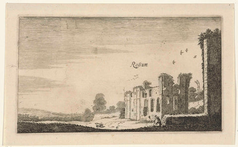 View of the ruins of Rossum Castle, Jan van de Velde (II), 1616 Canvas Print