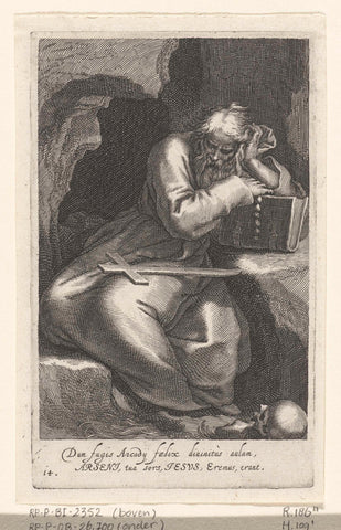 Saint Arsenius the Great as hermit, Boëtius Adamsz. Bolswert, 1590 - 1612 Canvas Print