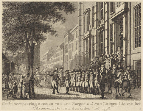 Arrest of S.J van Langen, 1798, Reinier Vinkeles (I), 1799 Canvas Print