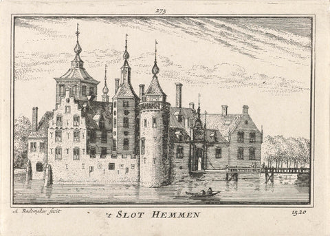 Castle Hemmen, Abraham Rademaker, 1727 -1733 Canvas Print