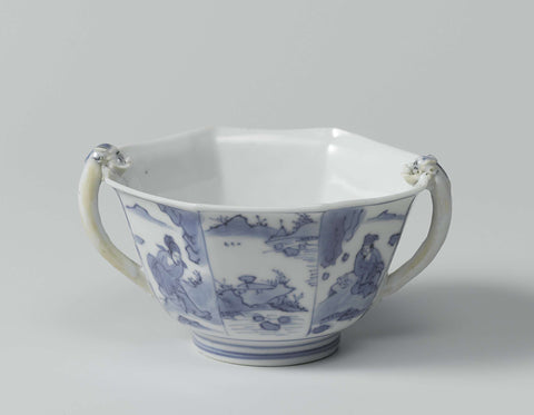 Octagonal Bowl with Dragon-shaped Handles, anonymous, c. 1630 - c. 1645 Canvas Print