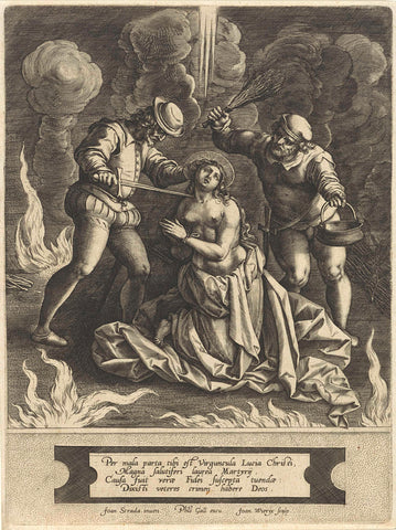 Martyrdom of H. Lucia, Johannes Wierix, 1559 - before 1612 Canvas Print