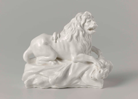 Recumbent lion, Weesper porcelain factory, c. 1764 Canvas Print