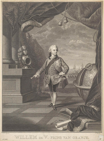 Portrait of William V, Prince of Orange-Nassau, Pieter Tanjé, 1755 Canvas Print