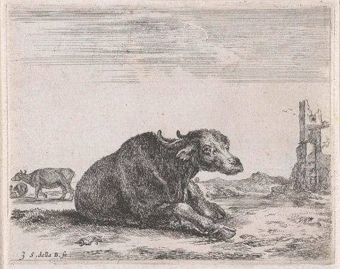 Buffalo, Stefano della Bella, 1620 - 1664 Canvas Print