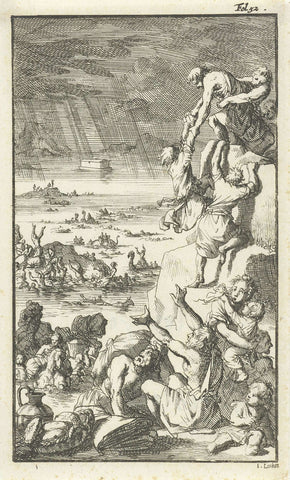 De zondvloed, Jan Luyken, 1694 Canvas Print