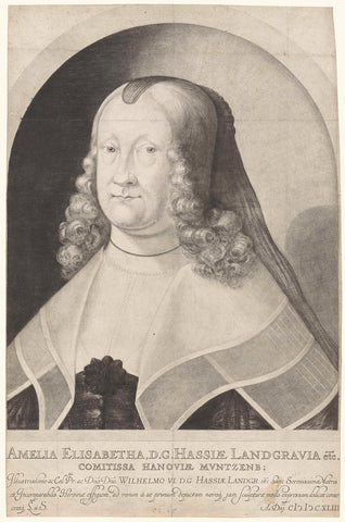 Portret van Amelia Elisabeth, landgravin van Hessen, Ludwig von Siegen, 1642 Canvas Print