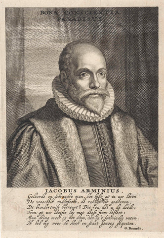 Portrait of Jacobus Arminius, anonymous, 1696 - 1704 Canvas Print