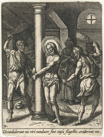 Flogging of Christ, Adriaen Collaert, 1570 - 1618 Canvas Print