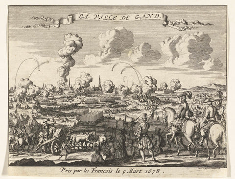 Siege of Ghent by the French, 1678, Jan Luyken, 1678-1680 Canvas Print